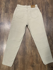 Vintage Faded Glory Women Jean Light Tan Size 16 Med Khaki Plus Loose USA Cotton