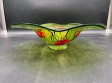 Large Centerpiece Bowl Italian Art Glass Green Absolutely Stunning Piece