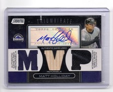 2008 Stadium Club Triumvirate Matt Holliday AUTO Triple Relic 14/99 #TA-MH