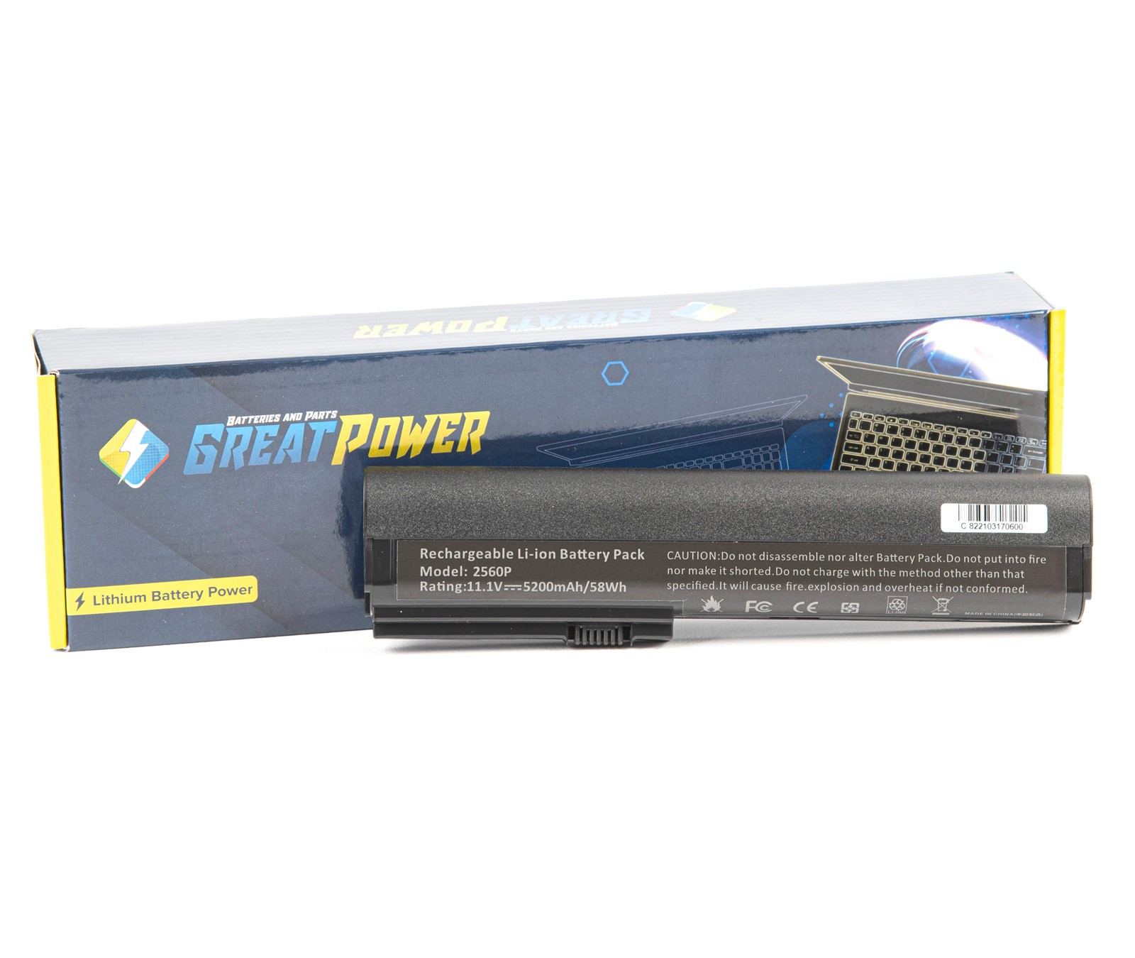 Batteria 5200mAh compatibile con HP EliteBook 2560P 2570P