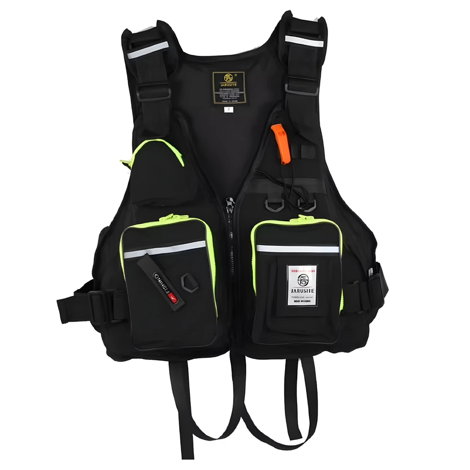 Fishing Jacket Swiming Life Vest Adjustable Size Breathable Mutil-Pocket Vest - Image 2 of 4