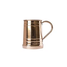 Copper Plated Beer Mug with Unique Tankard Look, Stainless Steel Beer Cup, Mo...