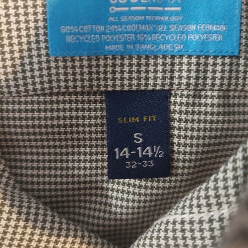 Stafford Men Button Down Shirt Long Sleeve Houndstooth Coolmax: S,XLT, 3XL, 3XLT video thumbnail