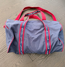 Credit Suisse Canvas Duffle Bag Soft Case Navy Blue/Red Solid Unisex 18" & Under