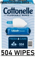 Cottonelle Flushable Wipes (504 ct.) Mega Value Free And Fast Shipping