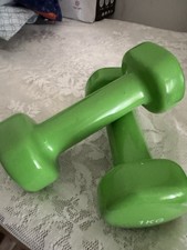 Neo Neoprene Dumbbells Weights Home Fitness Exercise Solid Iron Pair - Green