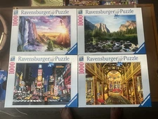 Ravensburger Puzzle 1000 Pc lot of 4, Estate Sale Hundred Of Puzzles