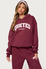 Edikted Los Angeles Hoodie - Women's Pullover 2025 Winter Fashion