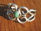 c1950 NAVAJO SANDCAST TURQUOISE BRACELET CUFF NATIVE AMERICAN INDIAN JEWELRY — photo 1
