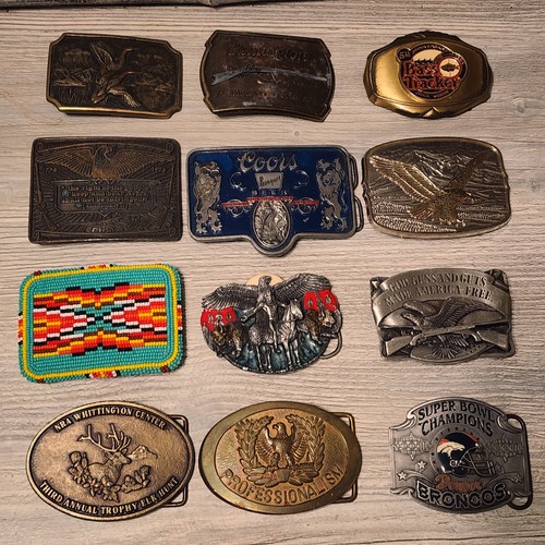 Choice - Vintage Belt Buckle - Ducks, Coors, Broncos, NRA, Remington, Eagle
