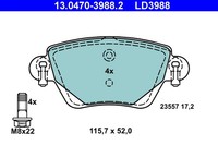 Bremsscheiben-BremsbeläGe-Kit ATE 13.0470-3988.2 Ford 1121895 Ford 1130120