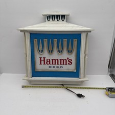 Vintage 1960s 1970s Hamms Beer Sign Lighted 14.75 x 17 for restoration 
