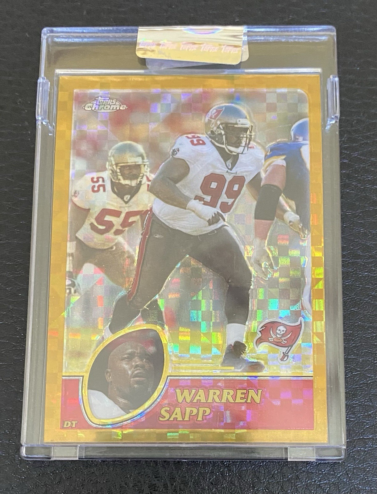 2003 Topps Chrome Football Gold Xfractor #34 Warren Sapp 087/101 Buccaneers 🔥
