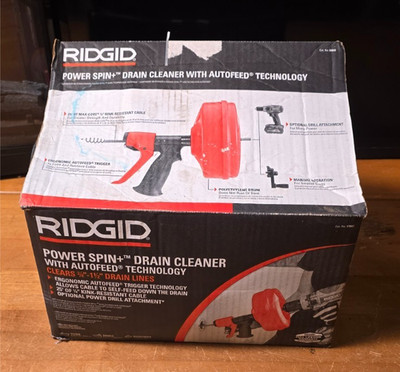 RIDGID Power Spin+ Drain Cleaner Autofeed Drain Snake Cleaner Used