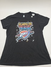 Oklahoma City Thunder T-Shirt Womens Large Black Graphic Tee.#41640