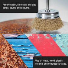 12-Piece Abrasive Brass-Coated Wire Wheel, Cup Brush, and End Brush Set, 1/4"...