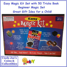 Easy Magic Kit Set with 50 Tricks Book - Beginner Magic Set Great For Children