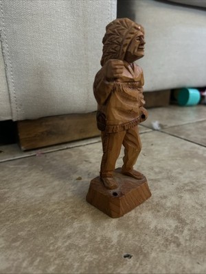 Hand Carved Native American Chief Figurine Saint Jean Port Quebec Folk Art
