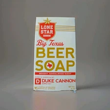 New! Beer Soap 10oz Duke Cannon Lone Star Big Texas Woodsy Sandalwood Scent