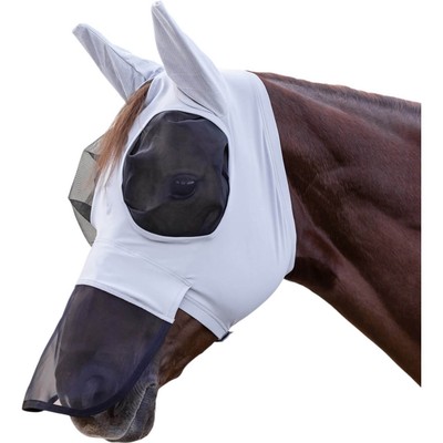 Waldhausen Silbergrau Pony Fliegenmaske Puck mit Nasenschutz Fly Mask