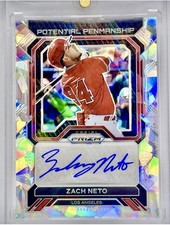 2023 Panini Prizm Potential Penmanship Silver Ice Prizm #PP-ZN Zach Neto RC SSP