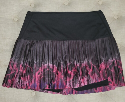 Lucky in Love tennis skirt BMS Hi-Chop Pleated Skort - black pink sz Medium