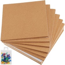 10 Pack 12x12x1/2 inch Cork Board Tiles Square Bulletin Board with Adhesive