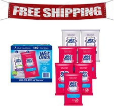 Wet Ones Antibacterial Hand Wipes, Fresh Scent & Lavender, 20 ct., 7 pk.