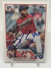 2023 Topps Baseball Card Xzavion Curry RC Cleveland Guardians #513 Signed