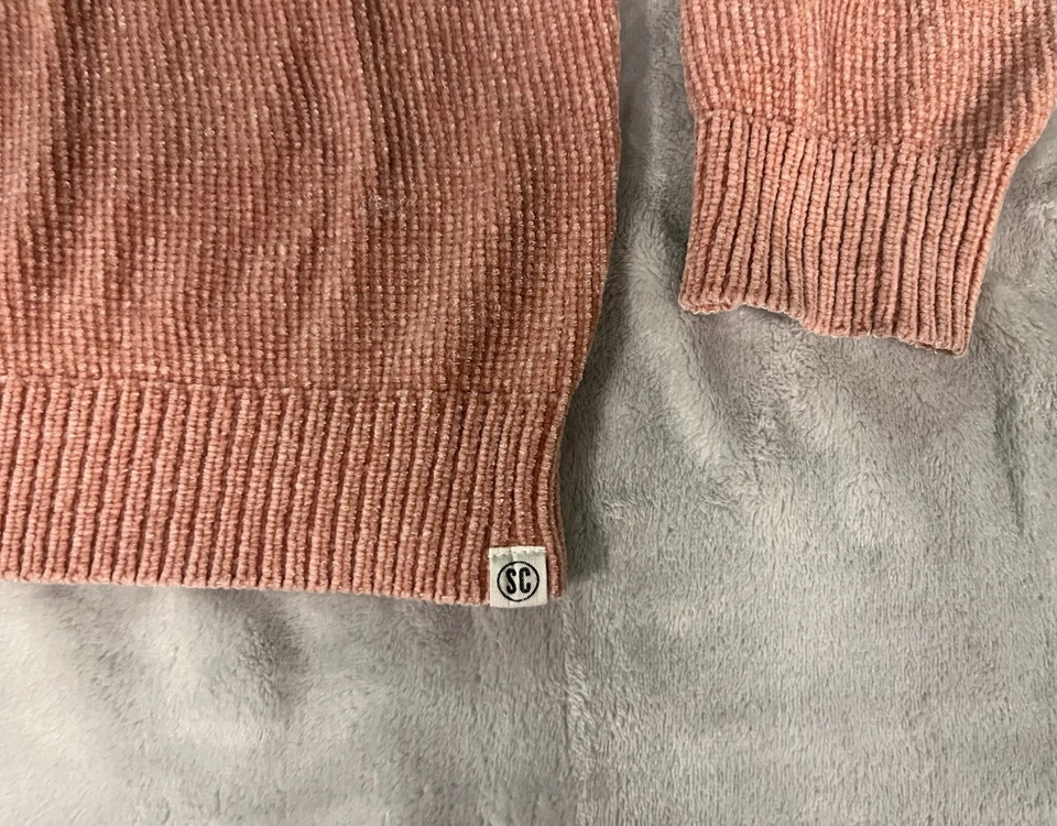 Suéter Sovereign Code Niños Talla 10 Sima Chenille Melocotón Chevron SVRN Acogedor Suave Foto 3 de 4