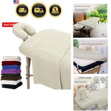 Pack of 2 Extra Thick 3 Piece Massage Table Sheets Set - 100 Natural Cotton ...