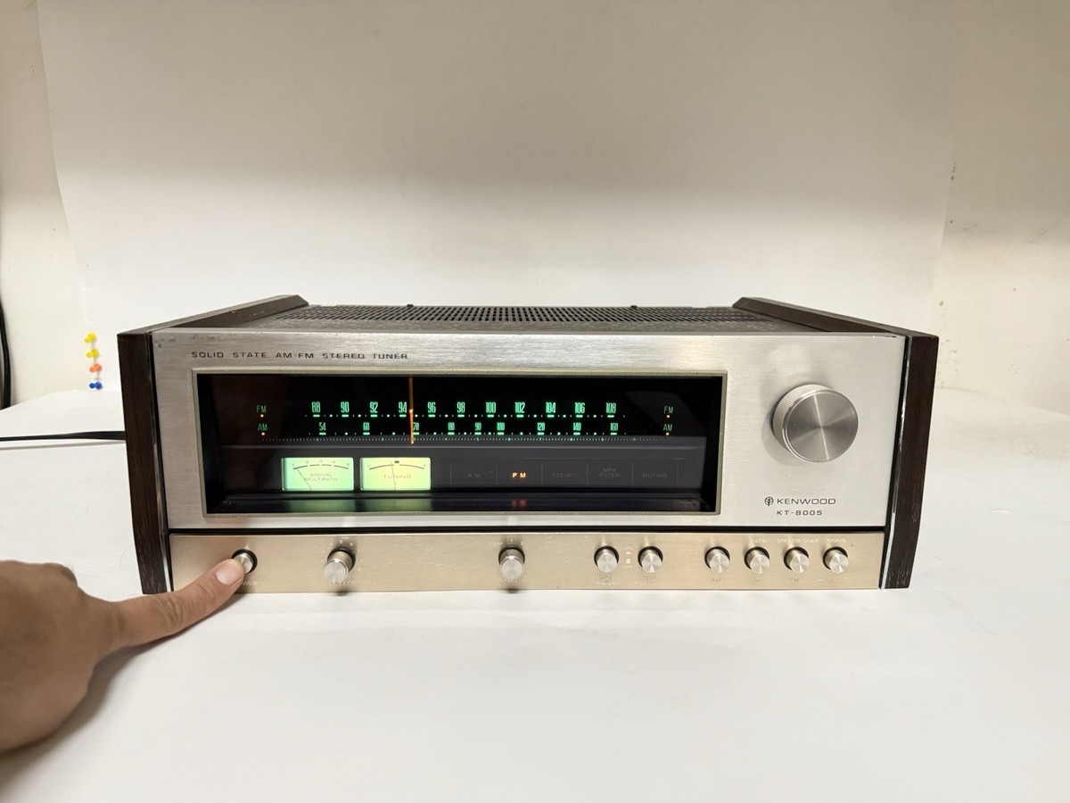 【希少 美品】TRIO AM/FMステレオチューナー KT-8005 動作品 TRIO KT-8005 SOLID STATE AM/FM ステレオチューナー サイドウッド