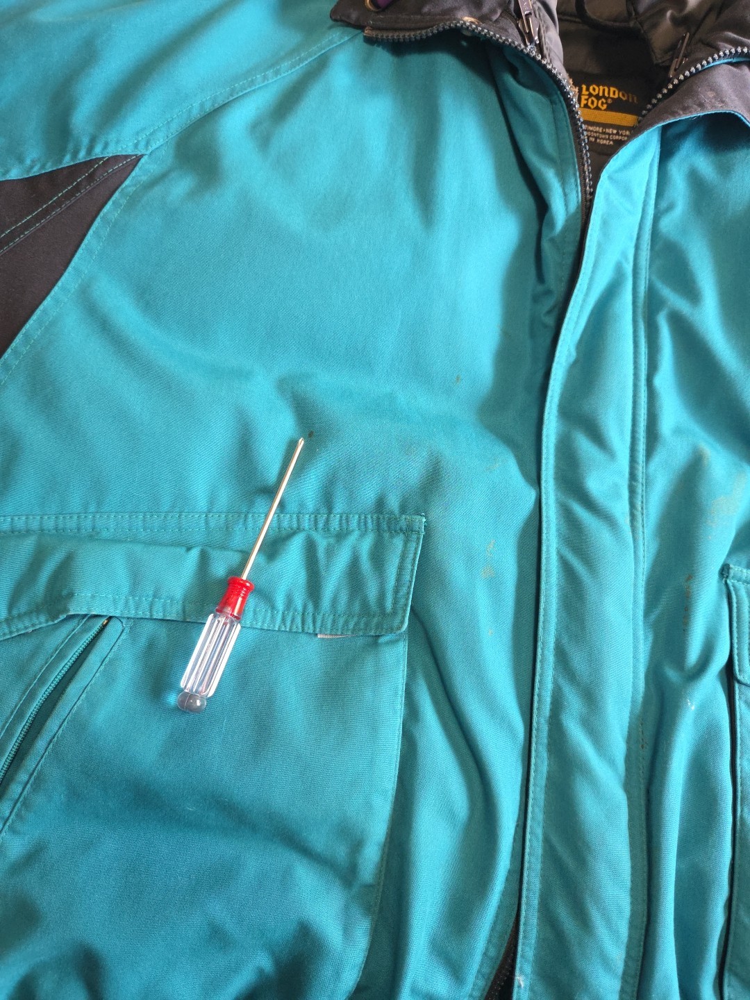 Vintage 90s London Fog Teal Puffer Jacket Men’s Large L REG Duck Down Ski Retro image 9