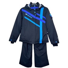 Obermeyer Girls Ski Jacket Pants Set Juniors 8 10 12 Black Purple Insulated Snow