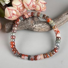NEW FIND Natural Agate Roung Bead Bracelet/Genuine Gemstone Bracelet