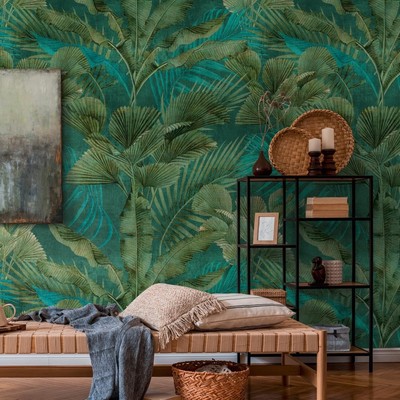 Livingwalls Vliestapete Travel Styles Tropisch Blatt Ranken Grnblau