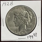 1928-P PEACE SILVER DOLLAR - Old Cleaning - Higher Grade