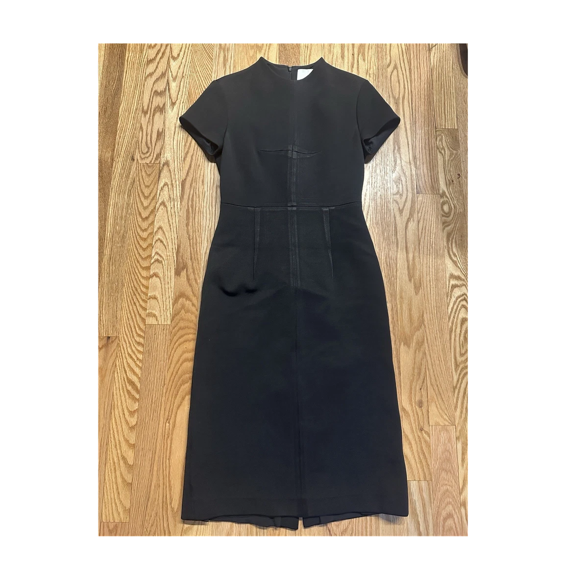 high neck short sleeve black dress knee length Boss Dresses for Women for sale black dress knee length short sleeve