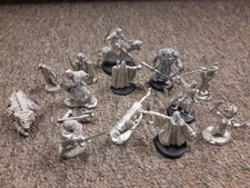 13 Pewter Miniature Lot Lotr Ad&d Ral Partha Wizard Warrior Ork Female Monster