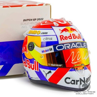 レッドブル フェルスタッペン 1/2ヘルメット2022 verstappen 2022 Max Verstappen Signed Dutch GP Red Bull Racing 1:2 Scale F1