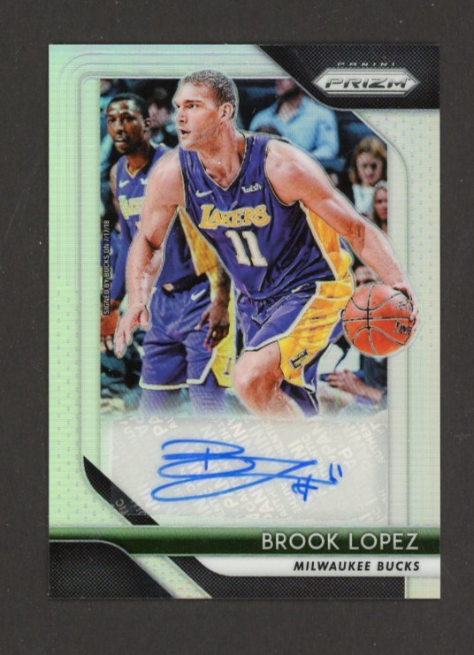 2018-19 Panini Prizm BROOK LOPEZ Milwaukee Bucks SILVER HOLO AUTO Insert
