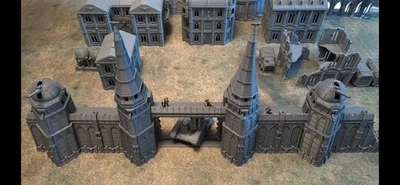 Heavy Fortress Walls Terrain Scenery Terrain - Compatible with Warhammer 40K