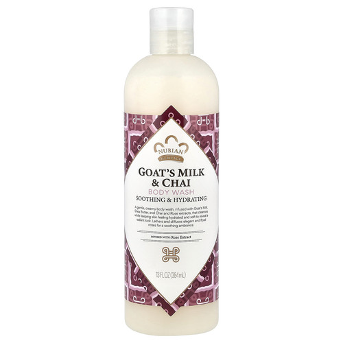 Nubian Heritage Body Wash Goat s Milk Chai 13 fl oz 384 ml B Corp, - Picture 1 of 2