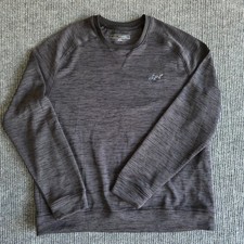 Greg Norman Mens XL Charcoal Gray Space Dye Crewneck Sweatshirt Shark Logo 1054