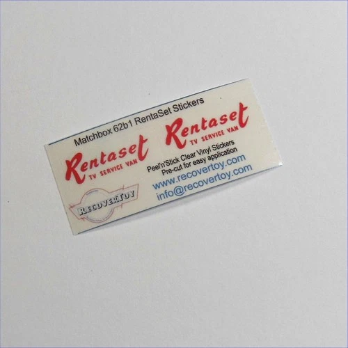 Matchbox Lesney 62 b1 Commer TV Service Van Rentaset Pre-cut Sticker Set