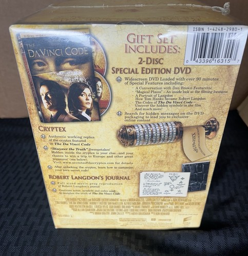 SEALED - The Da Vinci Code 2 Disc DVD Gift Set with Cryptex and Journal - Picture 5 of 7