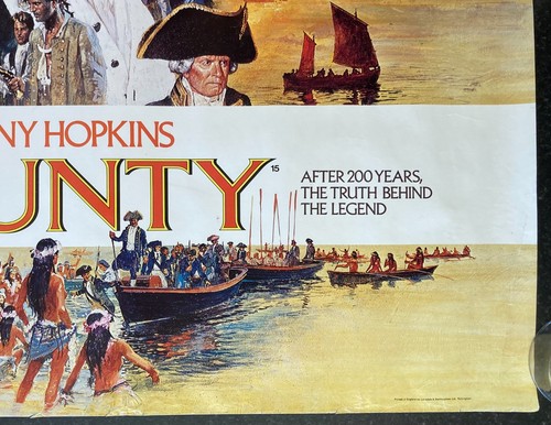 THE BOUNTY 1984 Original Cinema UK Quad Movie POSTER ROLLED Gibson & Hopkins - Picture 8 of 9