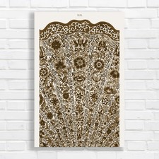 Vibrant Floral Tapestry Sepia Canvas Print Large Picture Wall Art