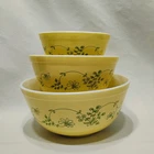 Vintage Pyrex Shenandoah Mixing Bowls 401, 402 & 403 Nesting Bowl Set Of 3