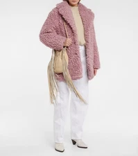 NEW! ISABEL MARANT "Sabrine" Dusty Pink Faux Fur Shearling COAT 34 XS £1000